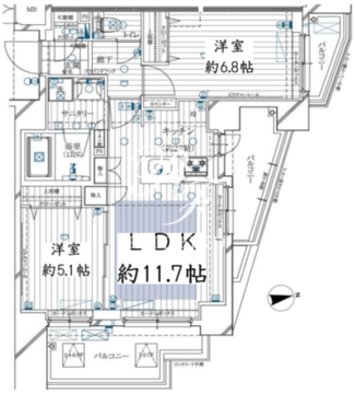 レガリス用賀 205 間取り図