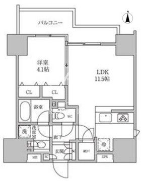 レジディア蒲田4 401 間取り図