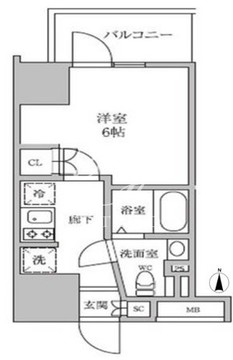 レジディア蒲田4 205 間取り図