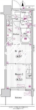 ガーラ・グランディ深川住吉 1102 間取り図