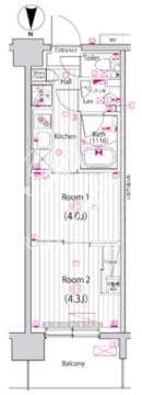 ガーラ・グランディ深川住吉 1106 間取り図
