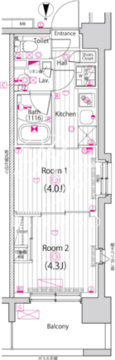 ガーラ・グランディ深川住吉 307 間取り図
