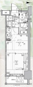 プレミアムキューブ亀戸 302 間取り図
