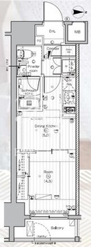 プレミアムキューブ亀戸 103 間取り図
