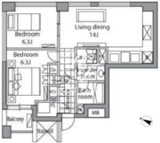 レジディアタワー乃木坂 1201 間取り図