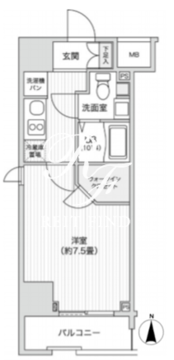レジディア笹塚2 1001 間取り図