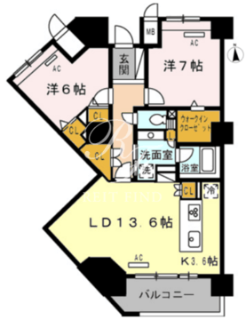 ロイヤルパークス豊洲 524 間取り図
