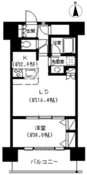 パークキューブ東品川 613 間取り図