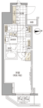 パークハビオ上野3丁目 801 間取り図