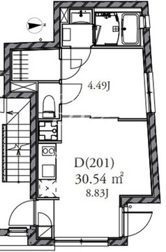 ファーレ御徒町 201 間取り図