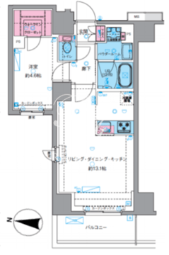 ジェノヴィア四谷三丁目グリーンヴェール 201 間取り図