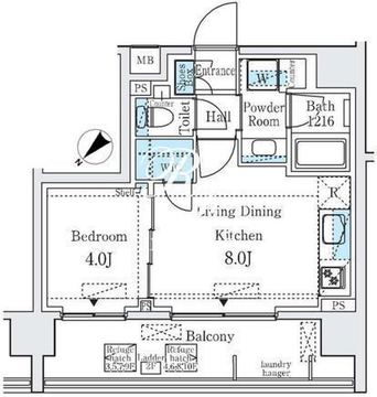 ディームス大塚 405 間取り図