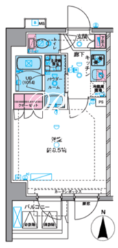 ジェノヴィア四谷三丁目グリーンヴェール 306 間取り図