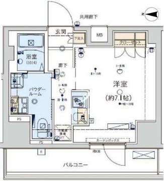 ジェノヴィア東日本橋駅前グリーンヴェール 1105 間取り図