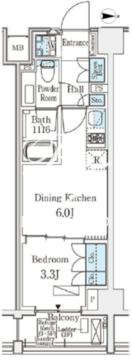 ベルファース錦糸町 406 間取り図