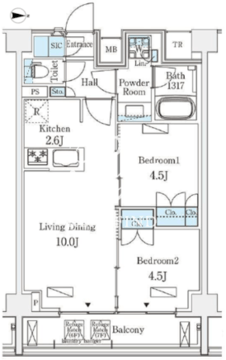 ベルファース錦糸町 707 間取り図