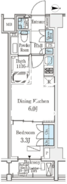 ベルファース錦糸町 509 間取り図