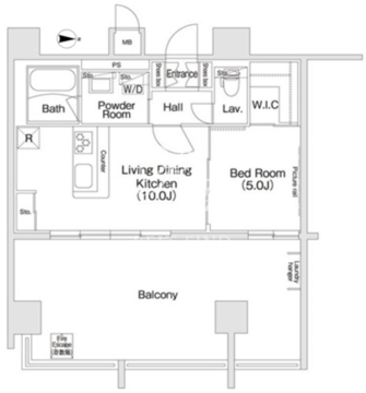 コンフォリア新宿 1103 間取り図