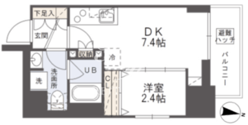 グランパセオ森下 802 間取り図