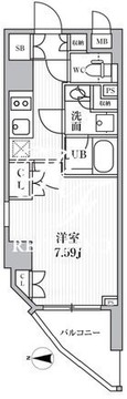 シーズンフラッツ池袋 803 間取り図