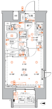 クレイシアIDZ蒲田 1403 間取り図