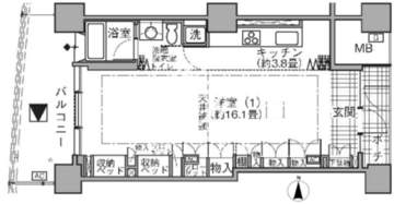 アクティ汐留 4313 間取り図