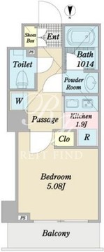 リテラス中目黒 303 間取り図