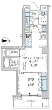 パークアクシス池上 102 間取り図