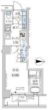 パークアクシス池上 205 間取り図