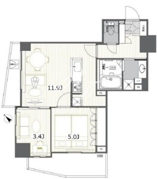 ラサンテ五反田 703 間取り図