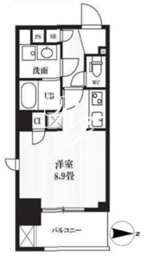 ピークス神田 402 間取り図