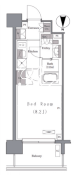 プレジリア新富町 704 間取り図