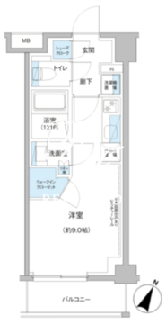 グランエール駒込 305 間取り図