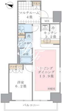 ブリリアイスト東雲キャナルコート 404 間取り図