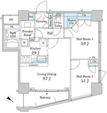 ＭＦＰＲ目黒タワー 408 間取り図