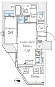 デュオフラッツ池袋 1101 間取り図