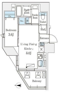 デュオフラッツ池袋 1101 間取り図