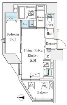 デュオフラッツ池袋 201 間取り図