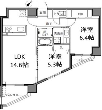 エスレジデンス目黒大岡山 201 間取り図