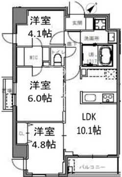エスレジデンス目黒大岡山 206 間取り図