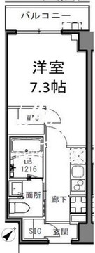 エスレジデンス目黒大岡山 411 間取り図