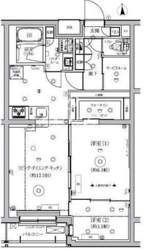 クオリタス大森山王 104 間取り図