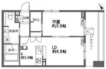 カスタリア大森 805 間取り図