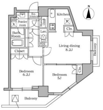 レジディア三軒茶屋 606 間取り図