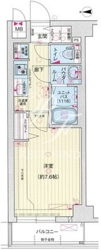 プレサンスジェネ赤羽真正寺坂 501 間取り図