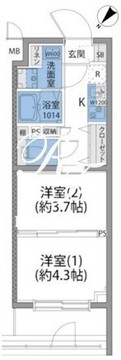 ルネサンスコート世田谷若林 406 間取り図