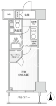 レジディア笹塚2 1004 間取り図
