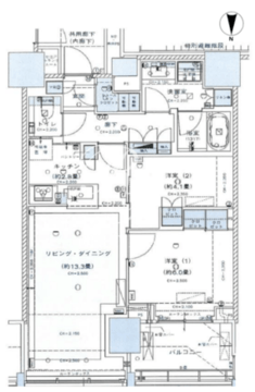 ブリリアタワー代々木公園クラッシィ 5階 間取り図
