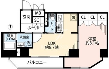 プレール・ドゥーク本所吾妻橋6 602 間取り図