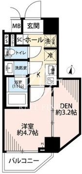 プレール・ドゥーク本所吾妻橋6 401 間取り図